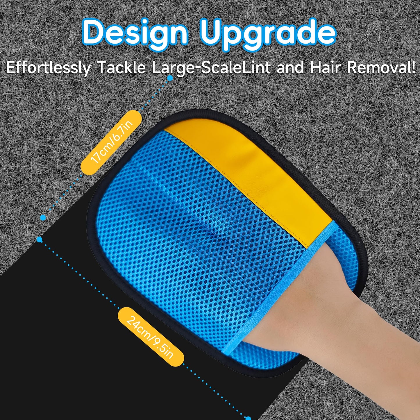YOSEPATI Thickened Ectrostatic Pet Hair Removal Glove, Magic Brush Hair Grooming Gloves for Dog & Cat, Upgraded Reusable Remover Tool for Couch, Clothing, Carpet & Car Seat