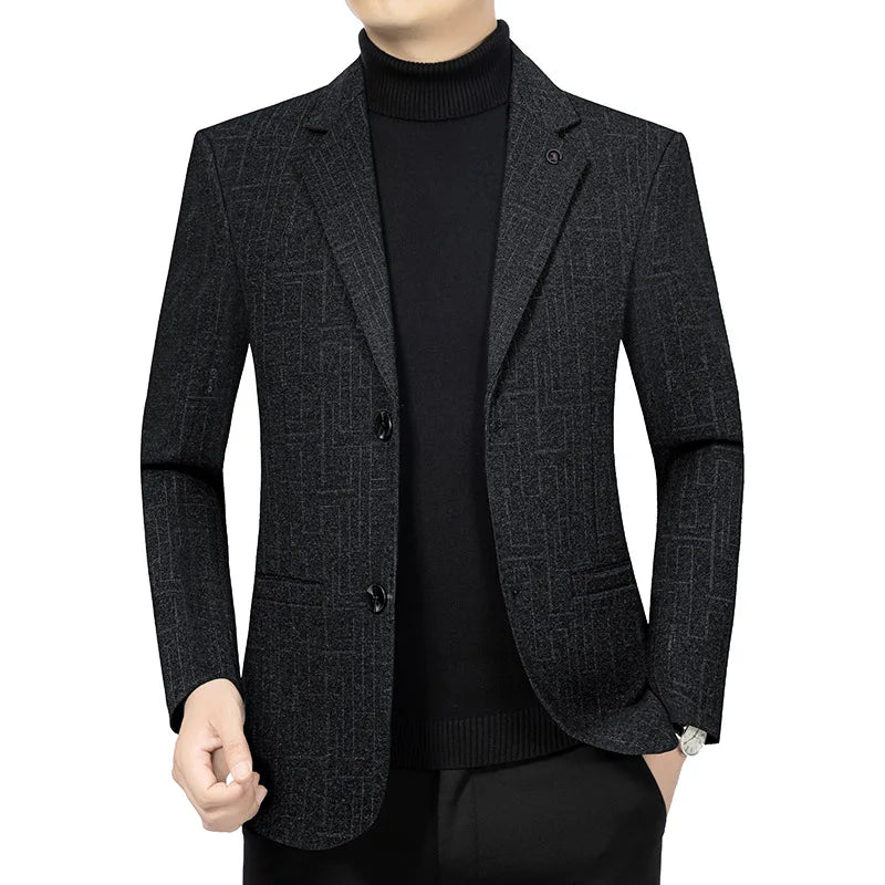 2026 Spring/Summer New Collection of High-end Business Casual Men's Suit for Middle-aged Men Dad's Wear Unwashed Single Jacket