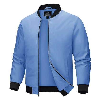 MAGCOMSEN Men‘s Aviator Jacket Casual Bomber Jackets Waterproof Full Zip Lightweight Coats Spring Autumn Windbreaker