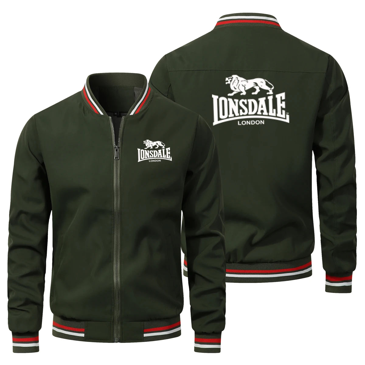 Men's zipper and V-neck casual baseball jacket, outdoor hiking jacket sports jacket, men's windproof jacket, LONSDALE autumn and