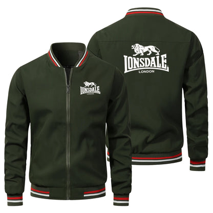 Men's zipper and V-neck casual baseball jacket, outdoor hiking jacket sports jacket, men's windproof jacket, LONSDALE autumn and