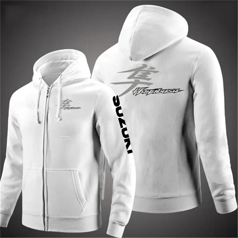 2025 Spring and Autumn Suzuki Hayabusa Logo Super Motorcycle Sweatshirt Jacket Work Commuter Men's Hoodie Zipper Hoodie