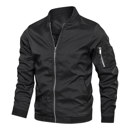 Lightweight Men's Baseball Jacket Spring Thin Bomber Collar Vintage Streetwear Male Coats Casual Summer European Size Retro 2026