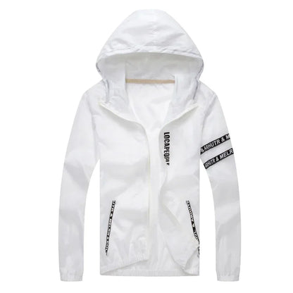 Men`s Windbreaker Summer Sun Protection Jacket Outwear Sports Cycling Thin Hooded Coats Men Jaqueta Masculina Brand Clothing