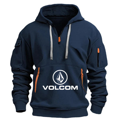 VOLCOM 2025 Spring Autumn Men's Half Zipper Hoodie Sweatshirt Casual Sports Pullover Harajuku Long-sleeved Loose Coat