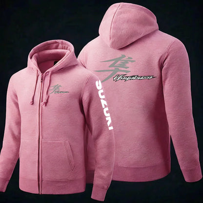 2025 Spring and Autumn Suzuki Hayabusa Logo Super Motorcycle Sweatshirt Jacket Work Commuter Men's Hoodie Zipper Hoodie