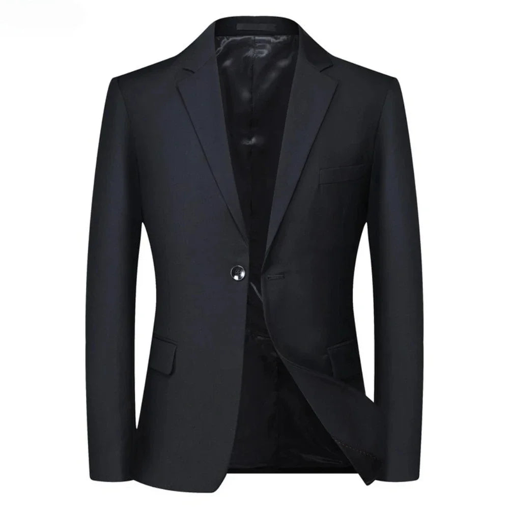 Men Formal Blazers Suit Jackets Stretch Fabric Office Ready Wedding Slim Fit Thin 2025 Men's Casual Sports High Quality