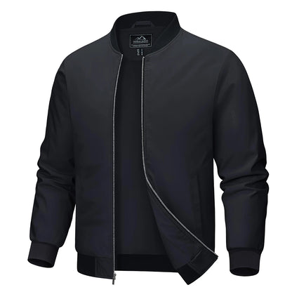 MAGCOMSEN Men‘s Aviator Jacket Casual Bomber Jackets Waterproof Full Zip Lightweight Coats Spring Autumn Windbreaker