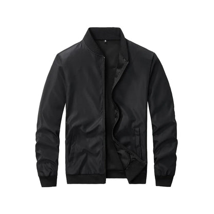 2024 Spring and Autumn New Baseball Collar Short Loose Solid Color Jacket Men's Business Casual Thin Coat Trend