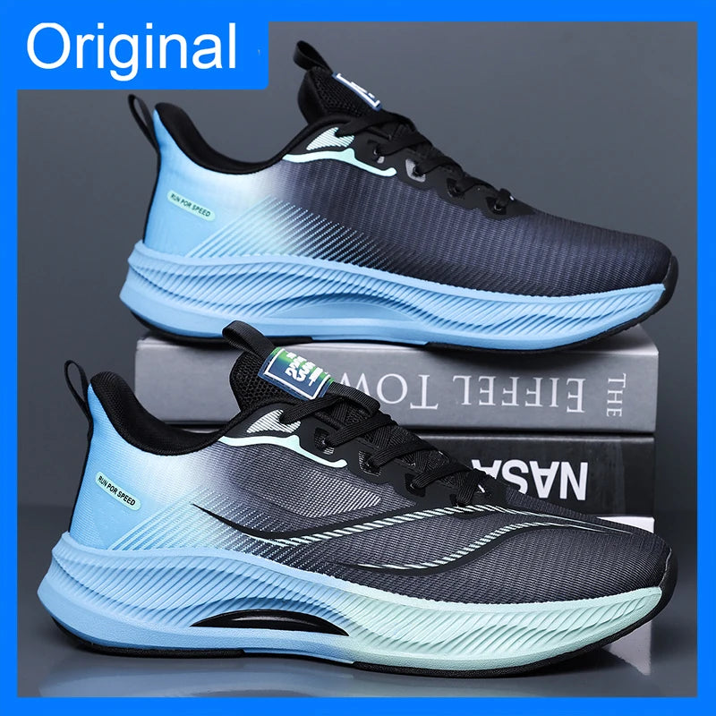 Men Sports Shoes Summer Classic Mesh Breathable Lightweight Comfortable Running Shoes Rebound Cushioning Soft Sole Fitness Shoes