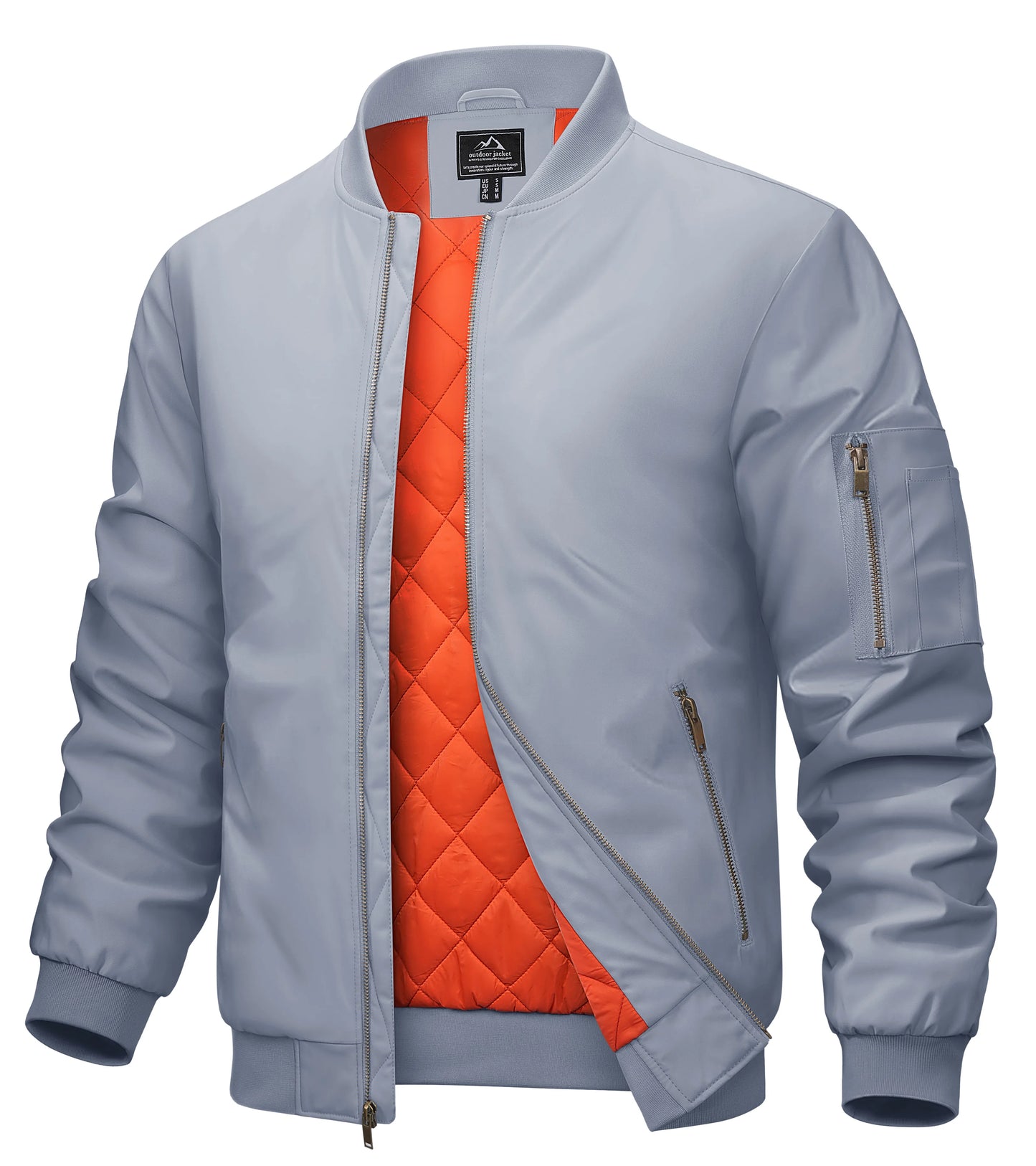 MAGCOMSEN Men's Aviator Jackets Thick Warm Orange Lining Bomber Jackets Fall Winter Casual Windproof Coats