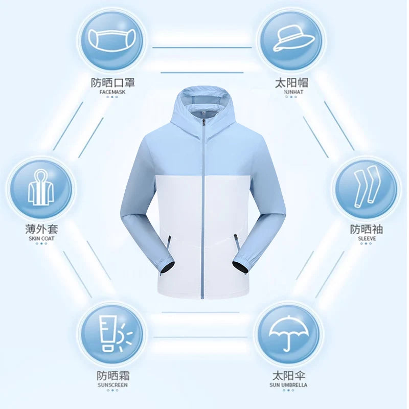 Summer Jackets Coats Men Women Windbreaker Jacket Male Hiking Clothing Female Fishing Camping Jacket Man Tops Wearing Couples