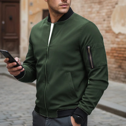 Lightweight Men's Baseball Jacket Spring Thin Bomber Collar Vintage Streetwear Male Coats Casual Summer European Size Retro 2026