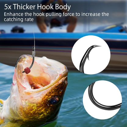Fishing 5X Circle Hooks Saltwater 25~50Pcs High Carbon Steel Catfish Fishing Hook 5x Strong Wide Gap Non-offset Snapper Marlin