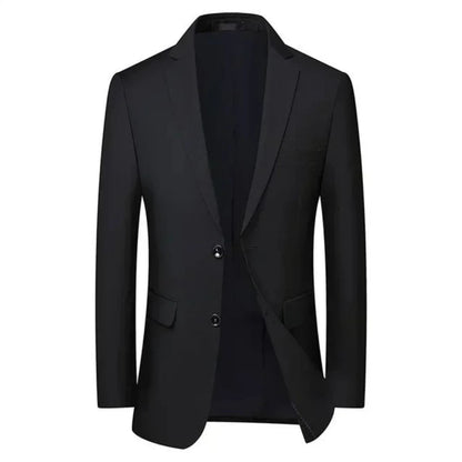 Men Formal Blazers Suit Jackets Stretch Fabric Office Ready Wedding Slim Fit Thin 2025 Men's Casual Sports High Quality