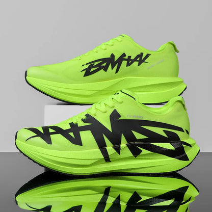 Running Shoes Men High Elastic Cushioned Breathable Mesh Anti Slip Marathon Racing Sneakers Woman Casual Sneakers Tennis Shoes