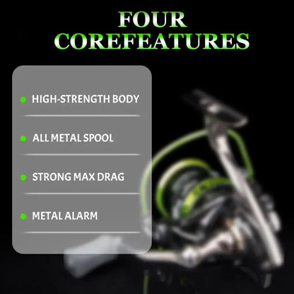 DEUKIO Sea Fishing Spinning Reel 5.2:1 Gear Ratio 12kg Max Drag Power All Metal Carp Reel for Saltwater Freshwater