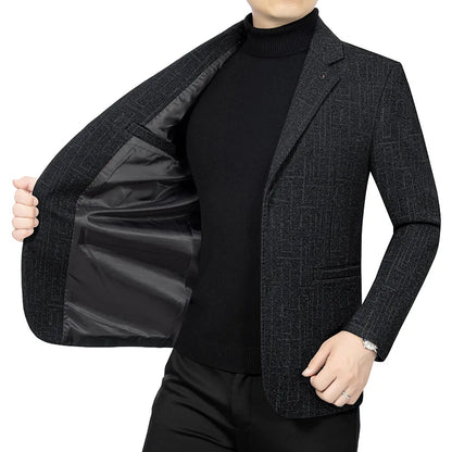 2026 Spring/Summer New Collection of High-end Business Casual Men's Suit for Middle-aged Men Dad's Wear Unwashed Single Jacket