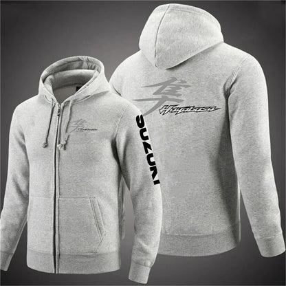 2025 Spring and Autumn Suzuki Hayabusa Logo Super Motorcycle Sweatshirt Jacket Work Commuter Men's Hoodie Zipper Hoodie