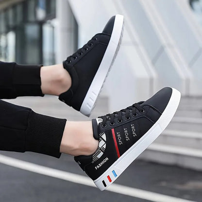 Men's Low-Top Skateboarding Sneakers - Breathable Synthetic Upper, Durable Pvc Sole, Round Toe Design, Suitable for Casual and Formal Wear Skateboard Shoes, Casual Shoes, Stylish Lace-Up Design, Equipped with Comfortable Fabric Insoles.