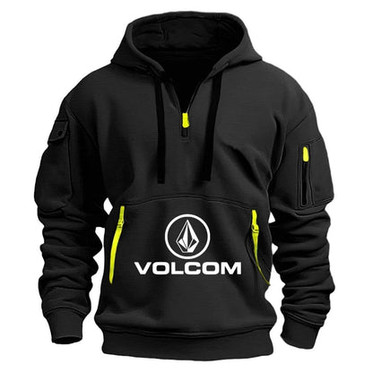 VOLCOM 2025 Spring Autumn Men's Half Zipper Hoodie Sweatshirt Casual Sports Pullover Harajuku Long-sleeved Loose Coat