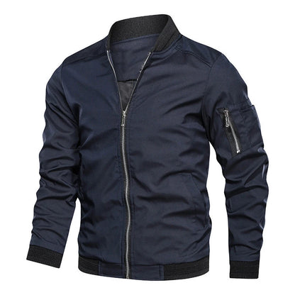 Lightweight Men's Baseball Jacket Spring Thin Bomber Collar Vintage Streetwear Male Coats Casual Summer European Size Retro 2026