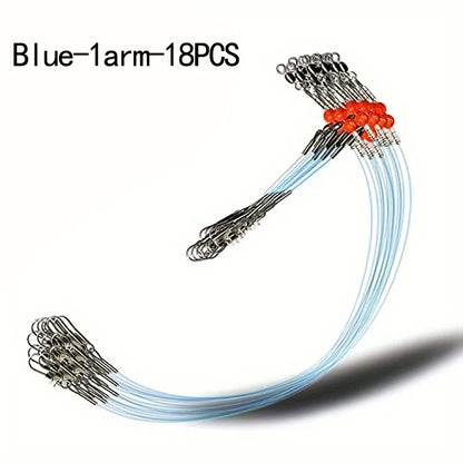 18PCS Fishing Leaders,Saltwater Tackle Rig with Swivels Snap, High-Strength Fishing Wire Gear Equipment for Lures Bait