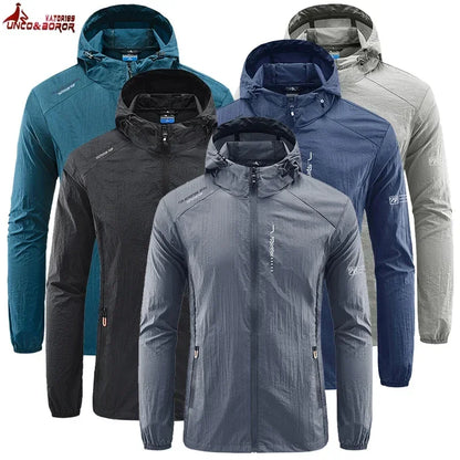 Summer Sun Protection Cycling Jackets Men Hooded Casual Camping Hiking Fishing Coats Outdoor Quick-Dry Performance Men Clothing