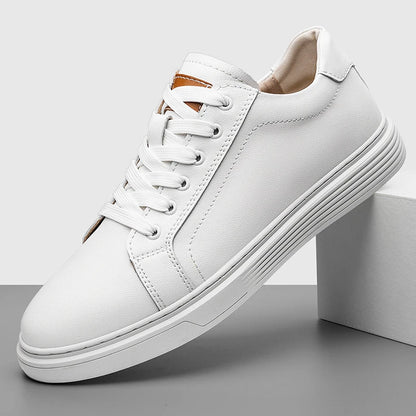 Men's Oxford Leather Casual Shoes Lace-up Non-slip Lightweight Sneakers for Business Anti-skid Sole Mens Dress-Casual Footwear
