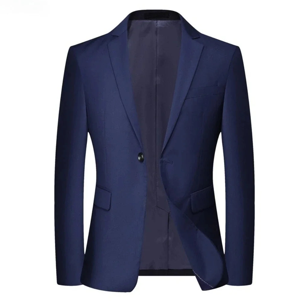 Men Formal Blazers Suit Jackets Stretch Fabric Office Ready Wedding Slim Fit Thin 2025 Men's Casual Sports High Quality