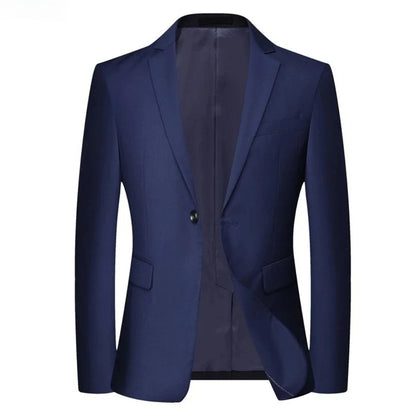 Men Formal Blazers Suit Jackets Stretch Fabric Office Ready Wedding Slim Fit Thin 2025 Men's Casual Sports High Quality