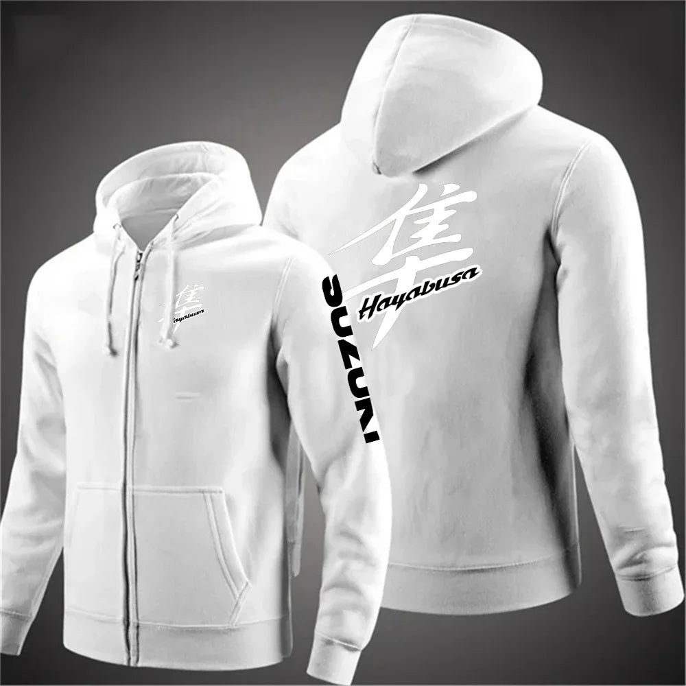 2025 Spring and Autumn Suzuki Hayabusa Logo Super Motorcycle Sweatshirt Jacket Work Commuter Men's Hoodie Zipper Hoodie