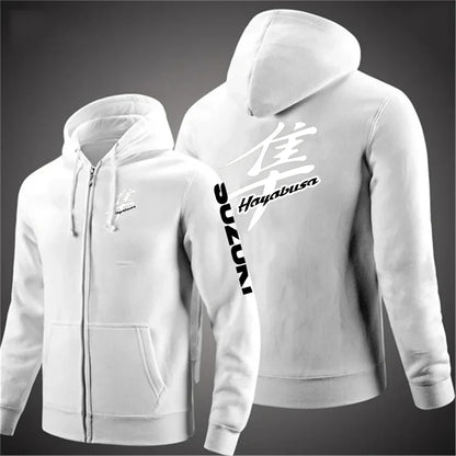 2025 Spring and Autumn Suzuki Hayabusa Logo Super Motorcycle Sweatshirt Jacket Work Commuter Men's Hoodie Zipper Hoodie