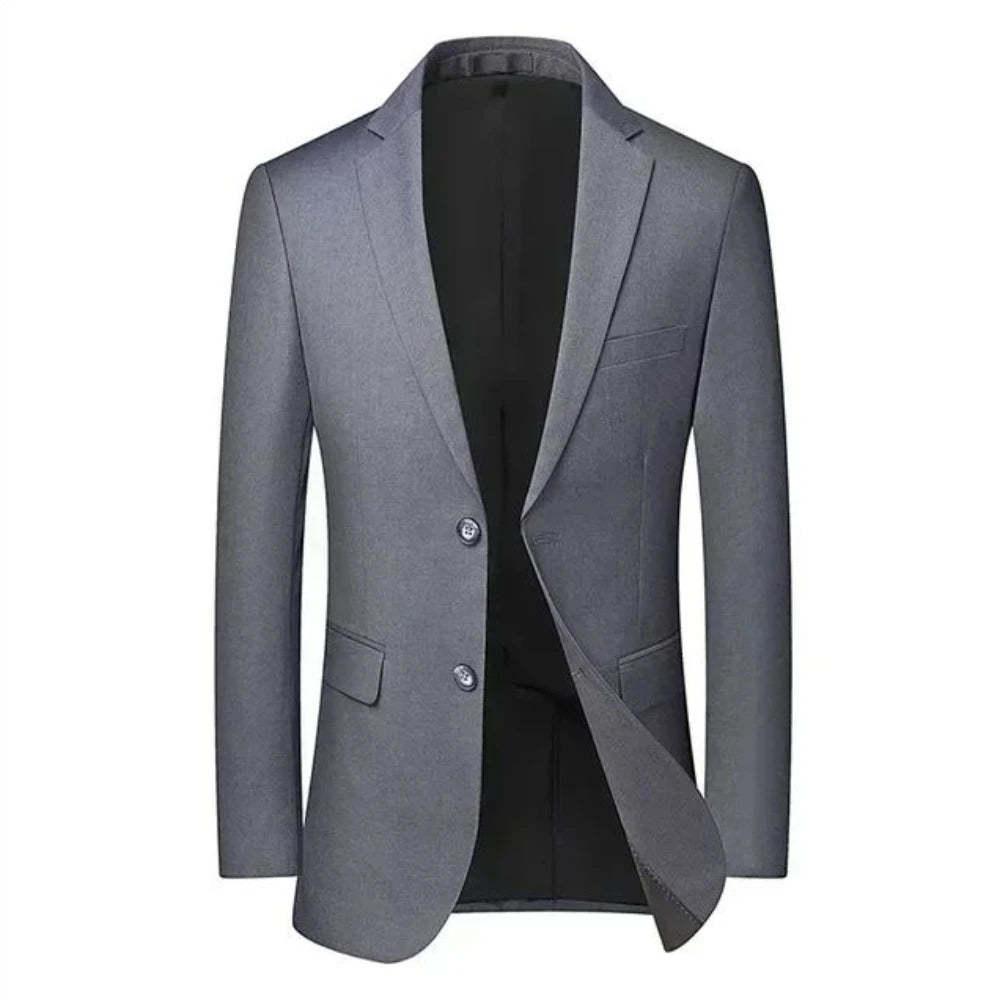 Men Formal Blazers Suit Jackets Stretch Fabric Office Ready Wedding Slim Fit Thin 2025 Men's Casual Sports High Quality