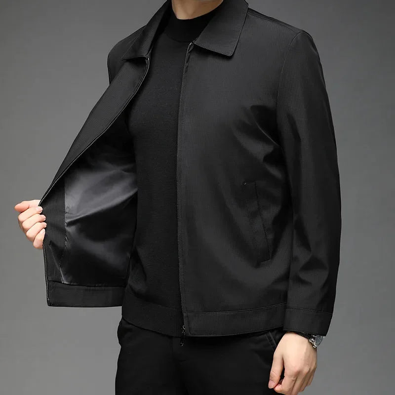 Stand Collar fashion Jacket Coats Men High Quality Fashion Business Spring Autumn Simple Solid Jackets Cloting Casual Jacket