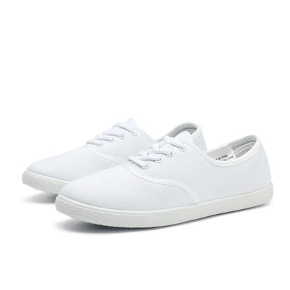 2026 Lace-Up Shoes Woman Large Size 42 Canvas Casual  Off White Shoes Breathable Wear Resistant Slip Platform Vulcanize Shoes