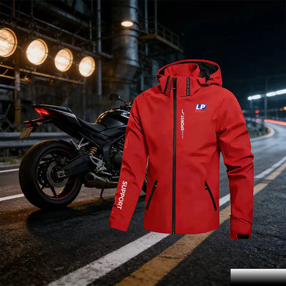 LP SUPPORT Spring/Summer Outdoor Jacket - Men's Quick-Drying Windproof and Waterproof Three-in-One Cap - Detachable Jacket, Suit