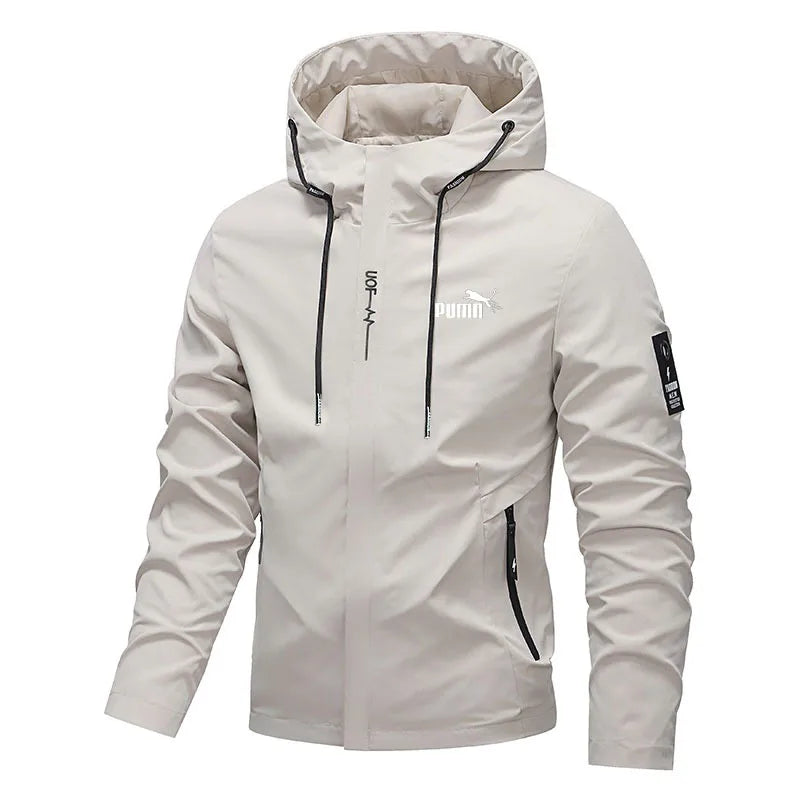 2026 Men's Outdoor Leisure Waterproof Raincoat - Lightweight Cycling Jacket - Hooded Street Style Hiking Windproof Jacket