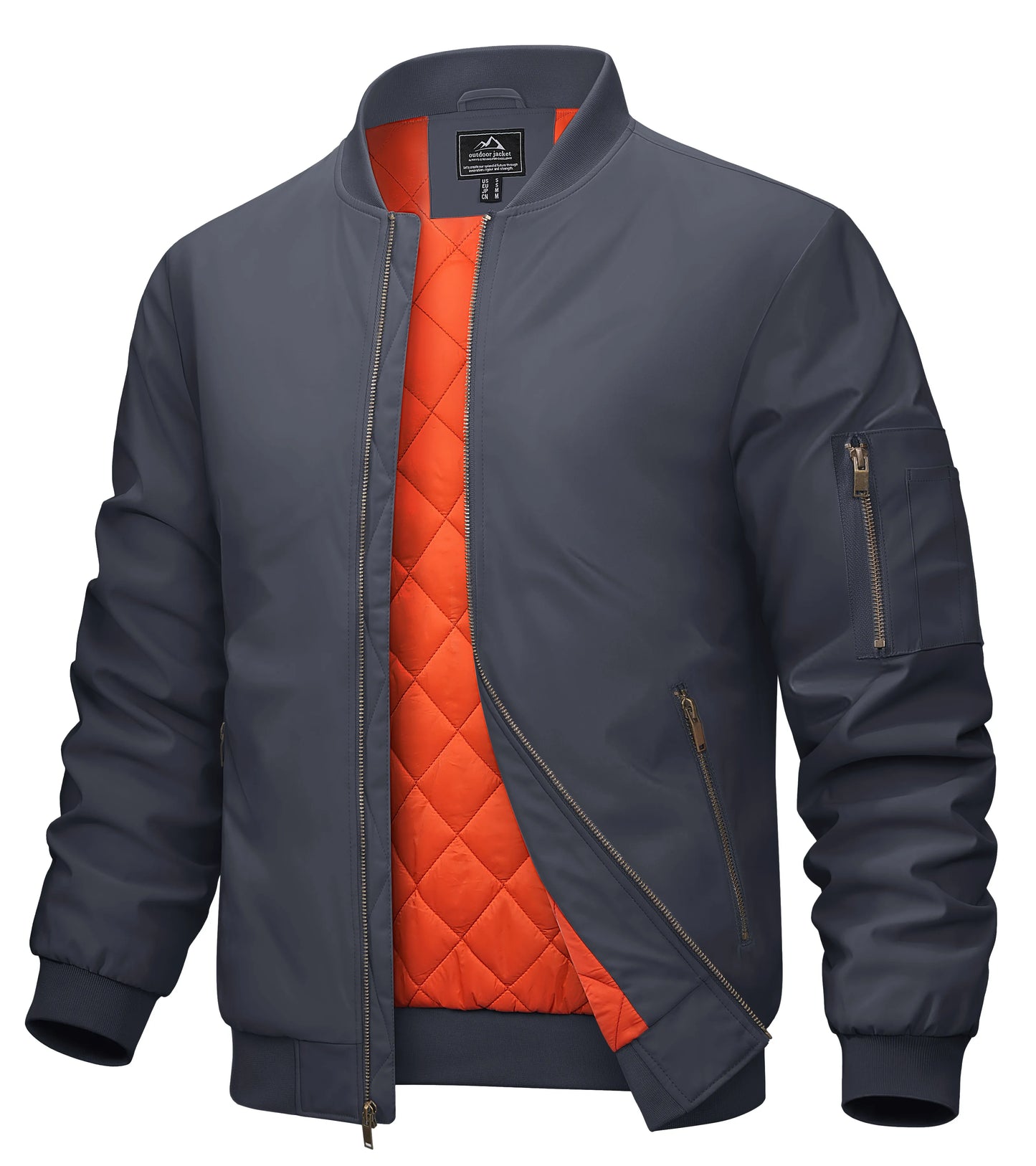 MAGCOMSEN Men's Aviator Jackets Thick Warm Orange Lining Bomber Jackets Fall Winter Casual Windproof Coats