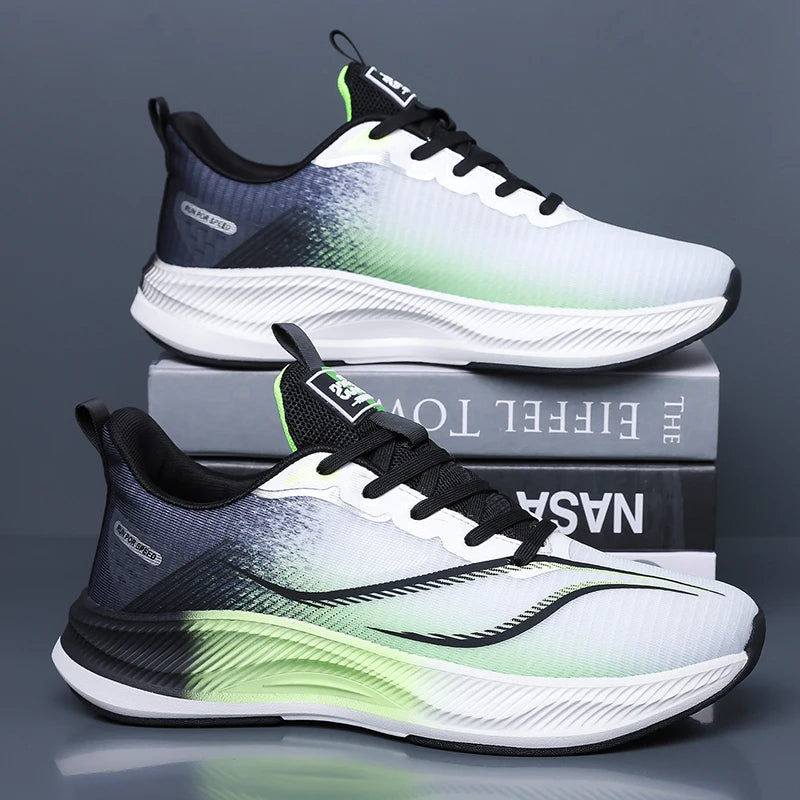 Men Sports Shoes Summer Classic Mesh Breathable Lightweight Comfortable Running Shoes Rebound Cushioning Soft Sole Fitness Shoes