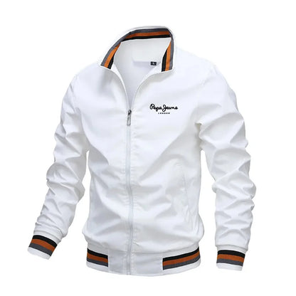 2026 Autumn and Winter Men's Stand Collar Casual Zipper Jacket Outdoor Sports Coat Windbreaker Jacket for Men Waterproof Bomber