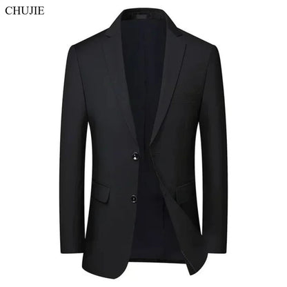 Men Formal Blazers Suit Jackets Stretch Fabric Office Ready Wedding Slim Fit Thin 2025 Men's Casual Sports High Quality