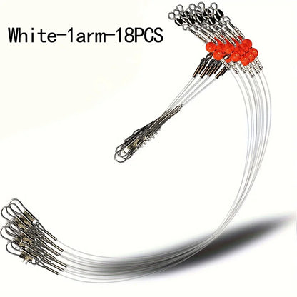 18PCS Fishing Leaders,Saltwater Tackle Rig with Swivels Snap, High-Strength Fishing Wire Gear Equipment for Lures Bait