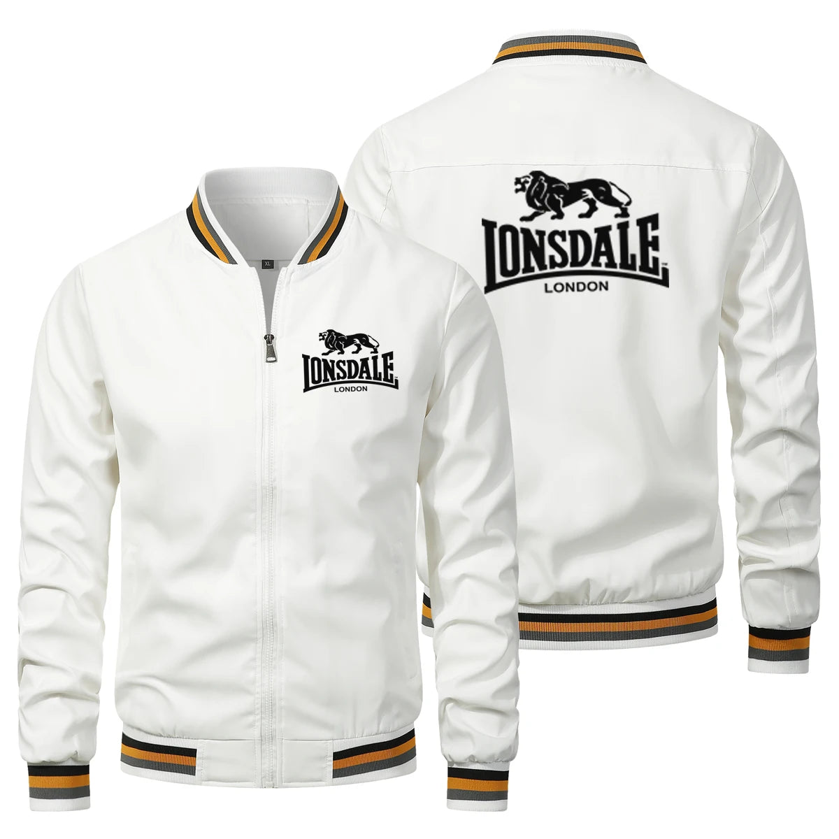 Men's zipper and V-neck casual baseball jacket, outdoor hiking jacket sports jacket, men's windproof jacket, LONSDALE autumn and