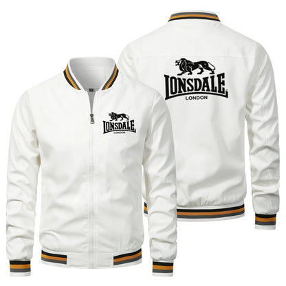 Men's zipper and V-neck casual baseball jacket, outdoor hiking jacket sports jacket, men's windproof jacket, LONSDALE autumn and
