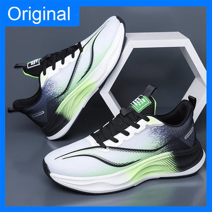 Men Sports Shoes Summer Classic Mesh Breathable Lightweight Comfortable Running Shoes Rebound Cushioning Soft Sole Fitness Shoes