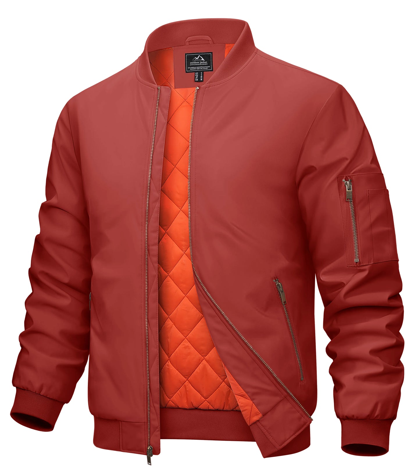 MAGCOMSEN Men's Aviator Jackets Thick Warm Orange Lining Bomber Jackets Fall Winter Casual Windproof Coats