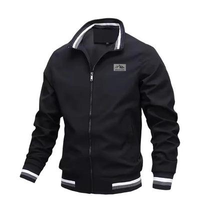 Spring and autumn men's stand-up collar casual jacket for outdoor activities men's windproof cycling, fishing, hiking stretchy c