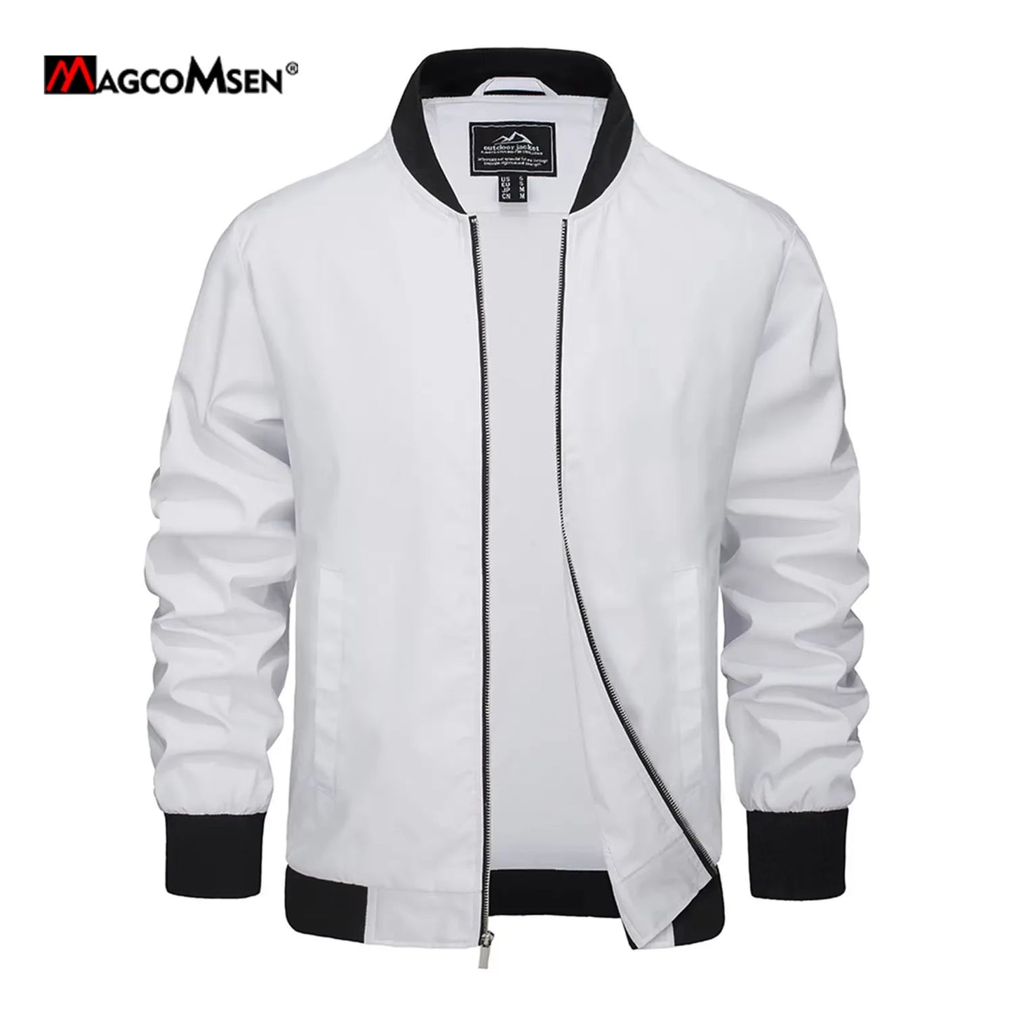 MAGCOMSEN Men‘s Aviator Jacket Casual Bomber Jackets Waterproof Full Zip Lightweight Coats Spring Autumn Windbreaker