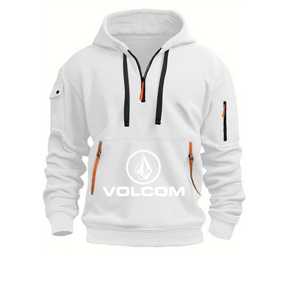 VOLCOM 2025 Spring Autumn Men's Half Zipper Hoodie Sweatshirt Casual Sports Pullover Harajuku Long-sleeved Loose Coat